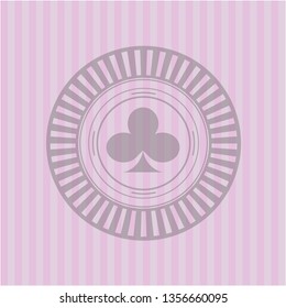 poker clover icon inside retro pink emblem