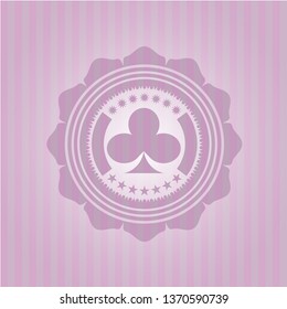 poker clover icon inside retro style pink emblem