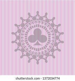 poker clover icon inside retro pink emblem