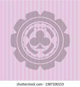 poker clover icon inside retro style pink emblem