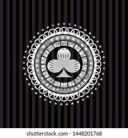 poker clover icon inside silver emblem