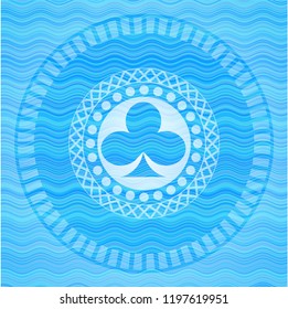 poker clover icon inside water concept style emblem.