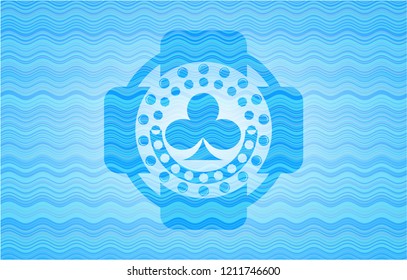 poker clover icon inside water concept style emblem.