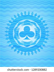 poker clover icon inside water concept emblem.