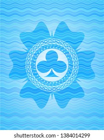 poker clover icon inside water concept emblem.