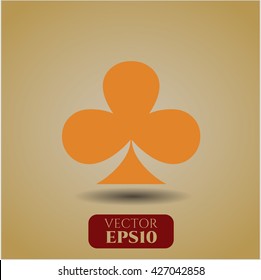 símbolo del vector del icono del trébol de póquer pseos planos jpg aplicación web