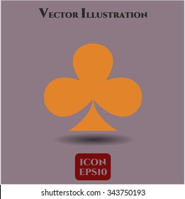 Poker clover vector icon or symbol