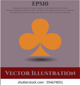Poker clover vector icon or symbol