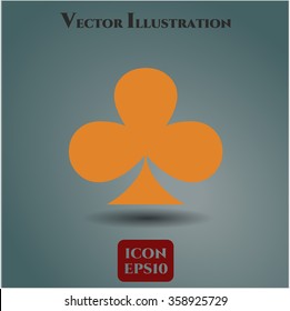 Poker clover vector icon or symbol