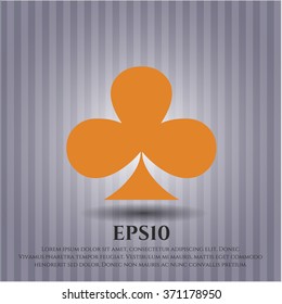 Poker clover vector icon or symbol