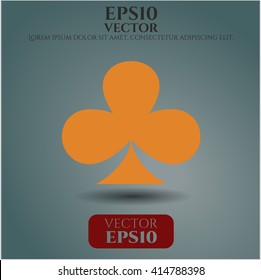 Poker clover vector icon or symbol