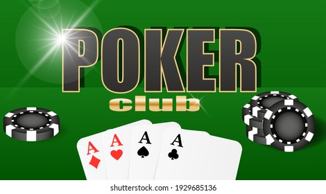 Poker club banner. Vector illustration for casino apps and websites