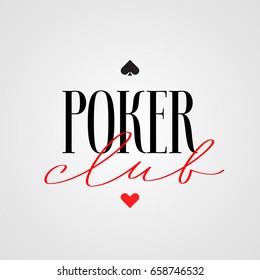 Poker club, casino vector logo, emblem. Template design with cards suits for poker tournament banner