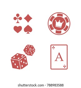 Poker club and casino vector sign set