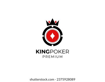 Poker club logo design. Vector of poker coint logo element