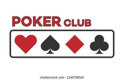 Poker club logo. Spades, hearts, diamonds, clubs. vector illustration.