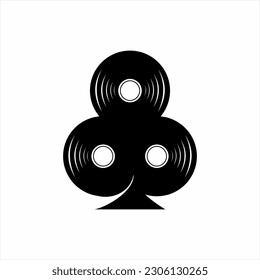  Poker club logo with stacked music discs concept