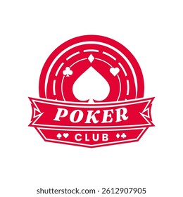 Poker Club logo vector design template. Poker Game retro style logo design icon