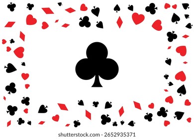 Quadro de conceito de poker com ás de trevo no centro
