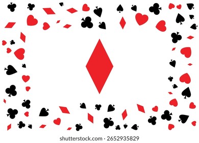 Quadro de conceito de poker com ás de diamante no centro