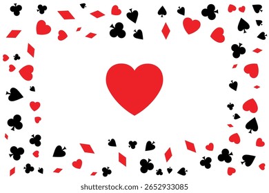 Quadro de conceito de poker com ás de corações no centro