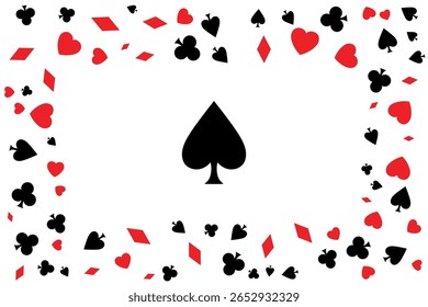 Quadro de conceito de poker com ás de espadas no centro