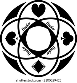 poker dealer stamp vector black with transparent background