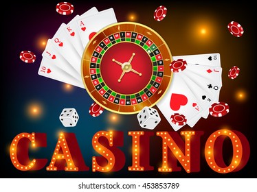 Poker design, cards and chips , casino games.