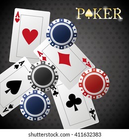 Poker design, cards and chips concept ,, casino games