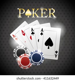 Poker design, cards and chips concept ,, casino games