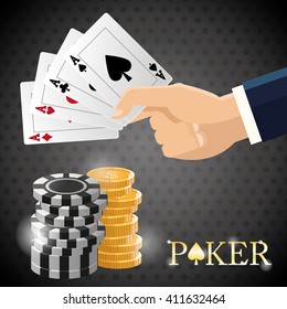 Poker design, cards and chips concept ,, casino games