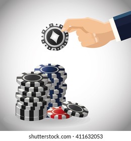 Poker design, game and chips concept ,, casino games