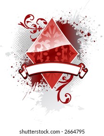 Poker Diamond with a banner. Part of a series.