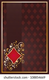 Poker diamonds card, vector illustration