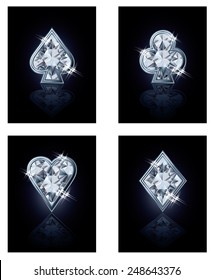 Poker diamonds card, vector illustration