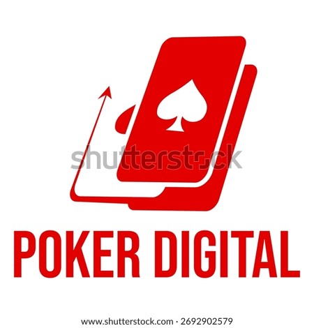 poker digital game flat minimalist logo design