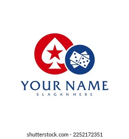 Poker Domino logo vector template, Creative Domino logo design concepts