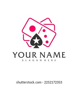 Poker Domino logo vector template, Creative Domino logo design concepts