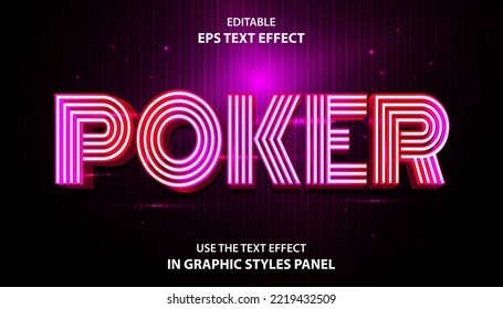 Poker editable text effect template