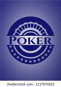 Poker emblem with jean background