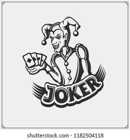 Poker emblem with Joker head.