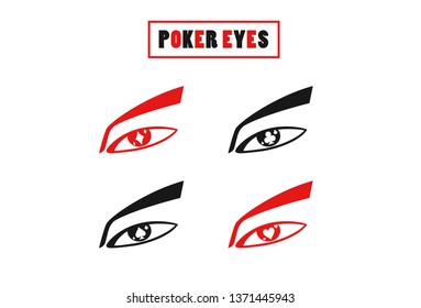 Poker eyes with card symbols on them
