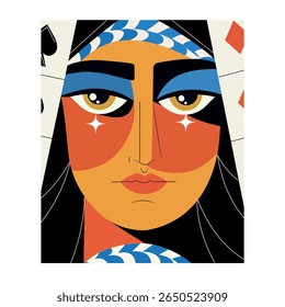 Ilustração de face de poker em estilo plano