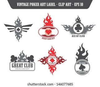 poker fire label set