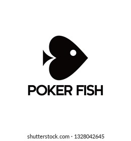 poker fish logo design idea
