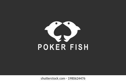 Diseño del logotipo del vector Pescado de Póquer