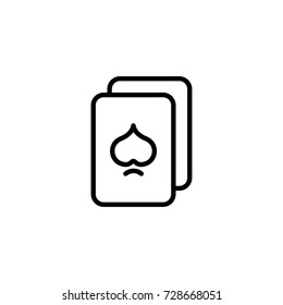 Poker flat icon. Single high quality outline symbol of gambling for web design or mobile app. Thin line signs of casino for design logo, visit card, etc. Outline logo of lottery.
