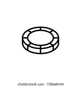 Poker flat icon. Single high quality outline symbol of gambling for web design or mobile app. Thin line signs of casino for design logo, visit card, etc. Outline logo of lottery.