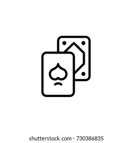 Poker flat icon. Single high quality outline symbol of gambling for web design or mobile app. Thin line signs of casino for design logo, visit card, etc. 