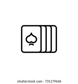 Poker flat icon. Single high quality outline symbol of gambling for web design or mobile app. Thin line signs of casino for design logo, visit card, etc. Outline logo of lottery.